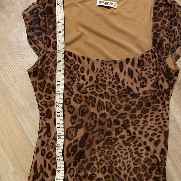 Princess Polly Brown Leopard Print Blouse - Picture 6 of 8